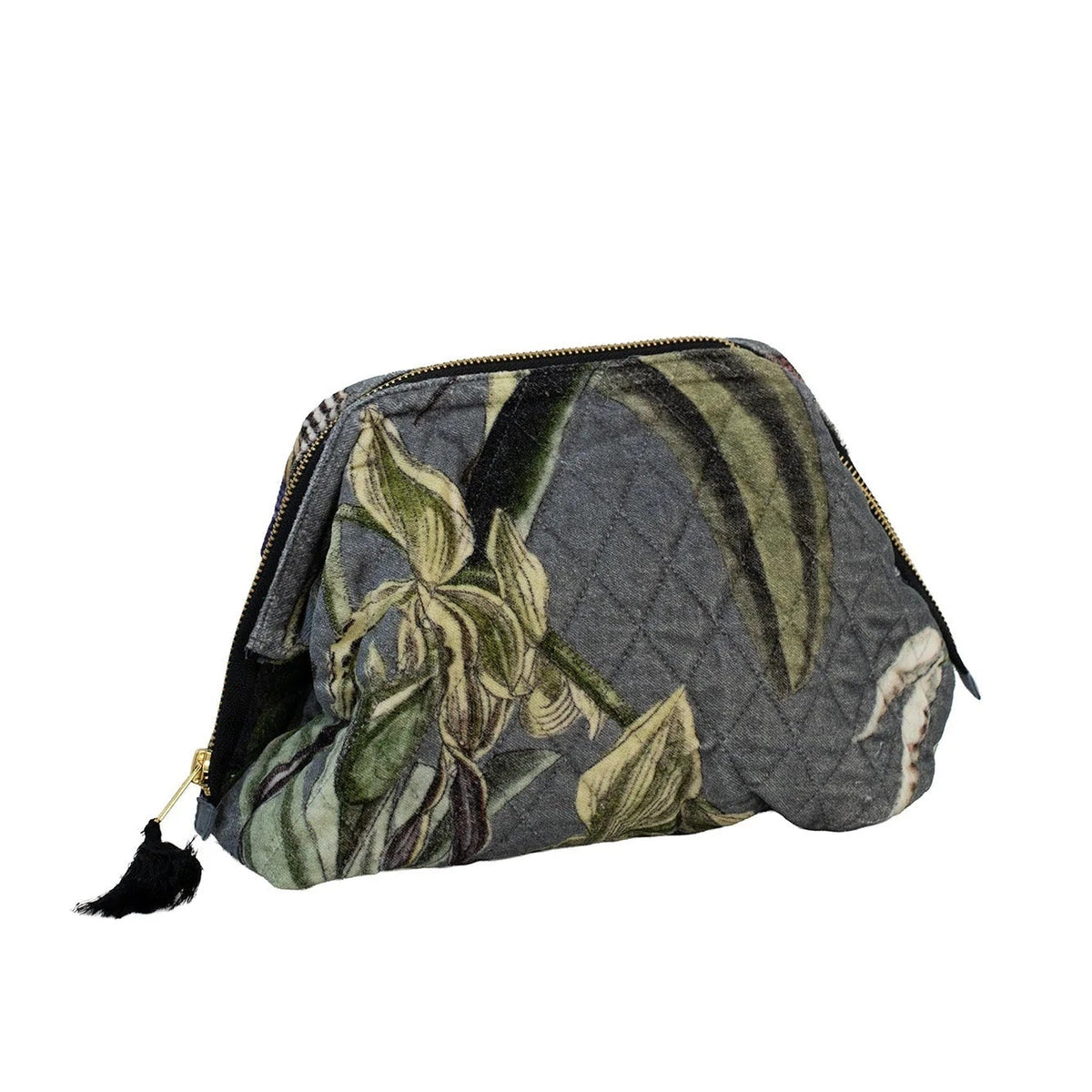 Orchid Grey Velvet Pouch