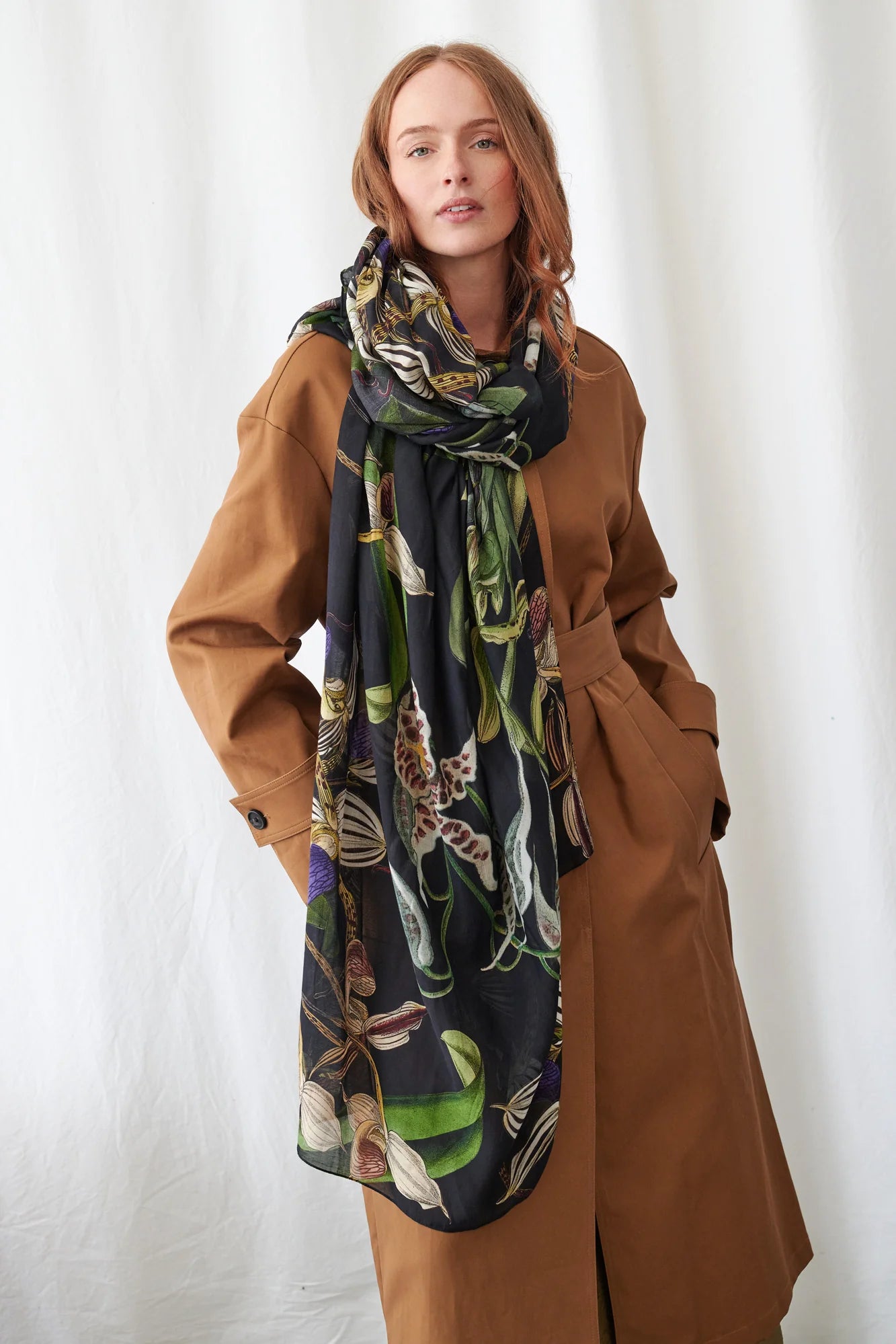 Orchid Black Scarf