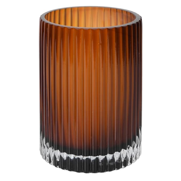 Small Smoke Fluted Vase
