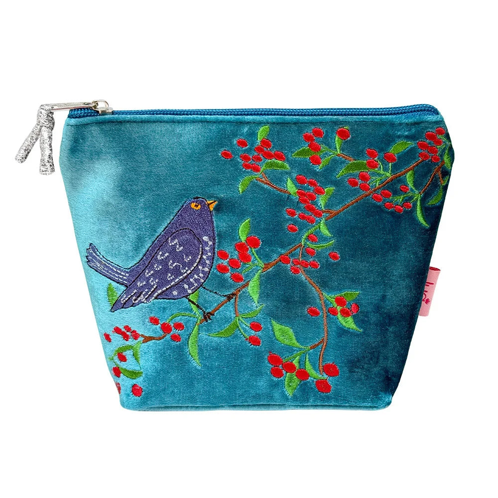Blackbird and Berries Snall Cosmetic Pouch