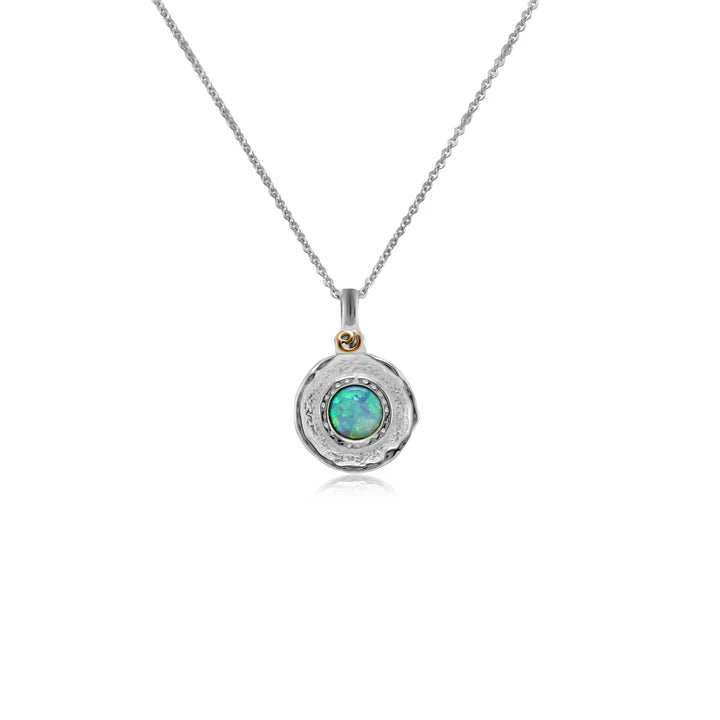 Blue Opalite Dainty Silver Pendant