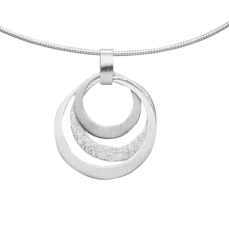Silver Hoop Swirl Pendant + Chain