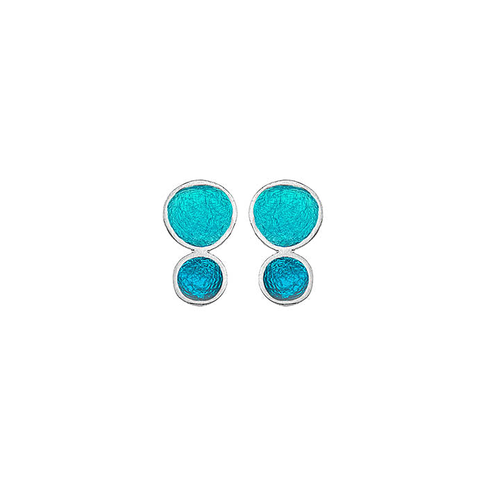 Turquoise Small Double Pebble Earrings