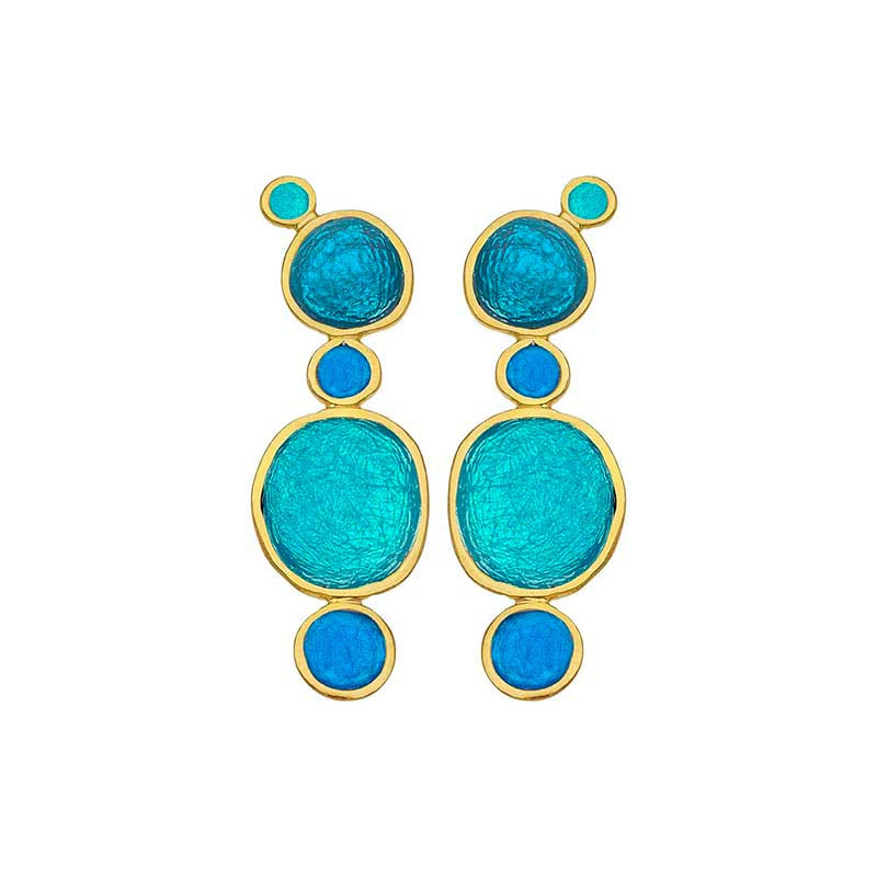 Turquoise Long Pebble Earrings