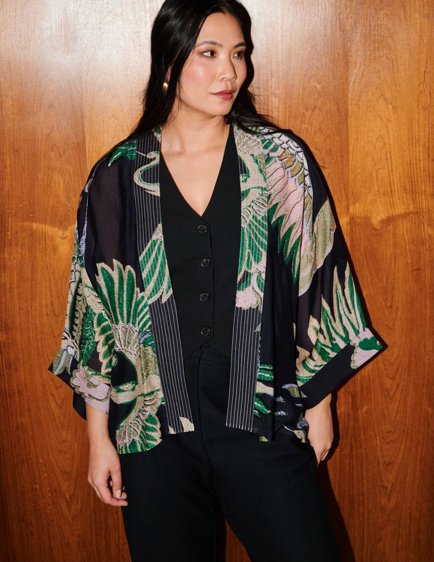 Crane Emerald Kimono