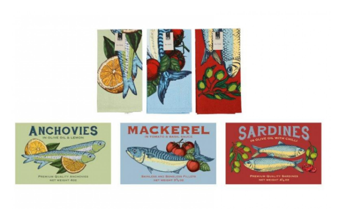 PK3 Tinned Fish Tea Towels