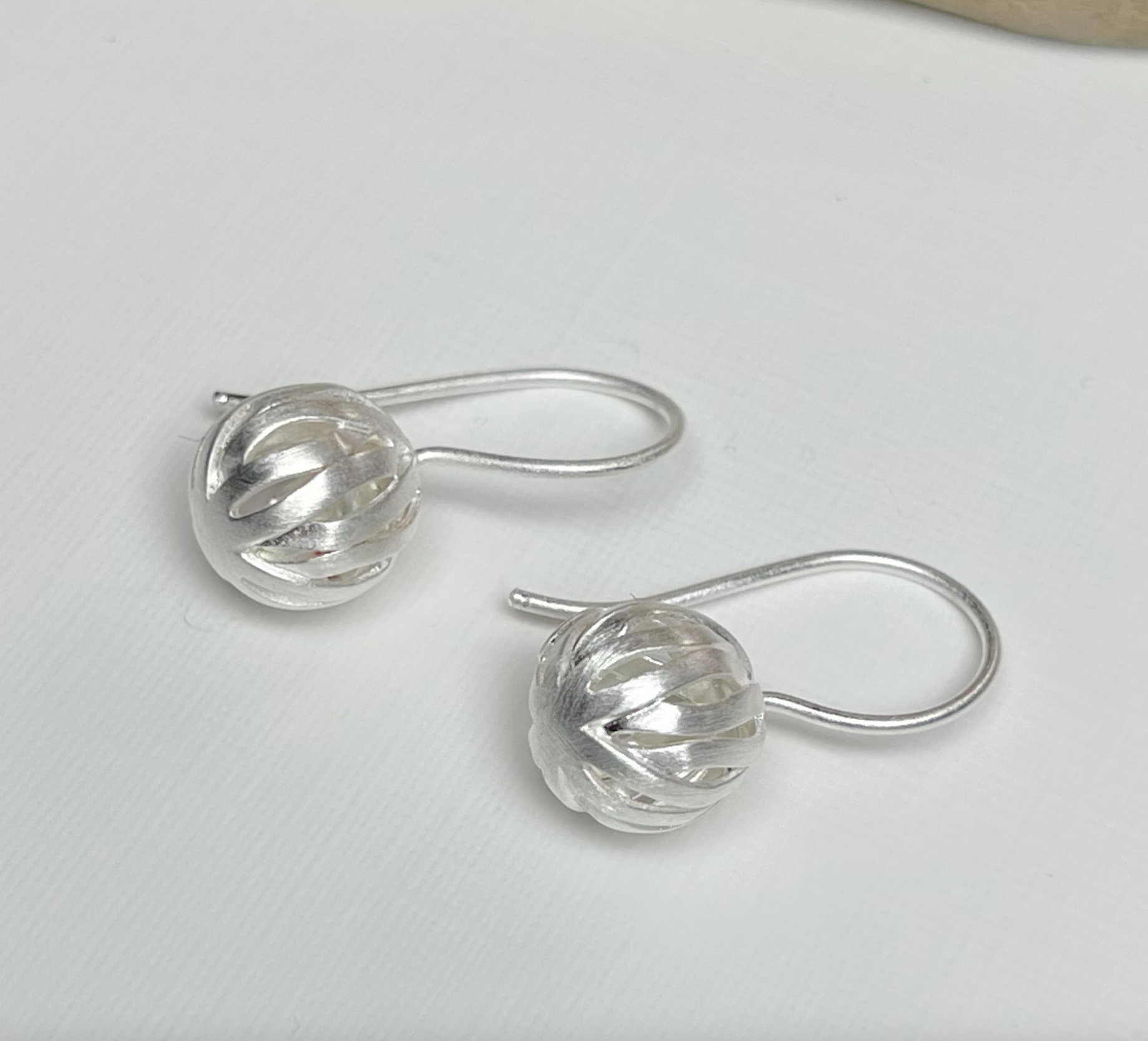Silver Ball Drop Earrings
