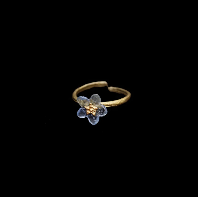 Vergissmeinnicht-Ring mit einzelner Blume, verstellbar