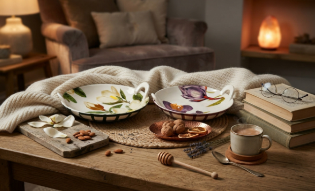 Flower Plate with Handles One Plate