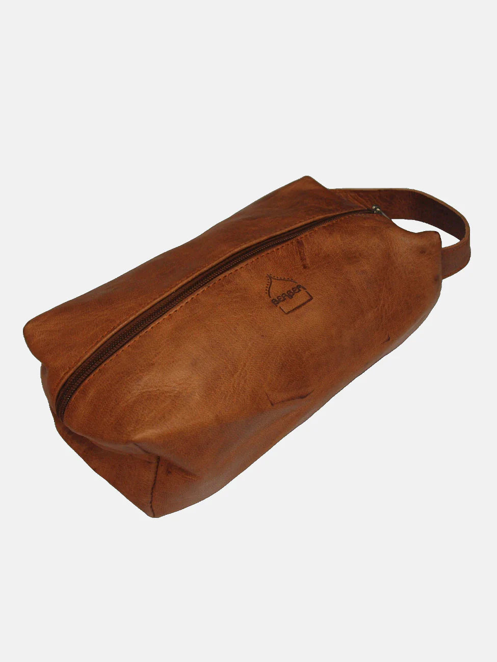 Tan Leather Wash Bag