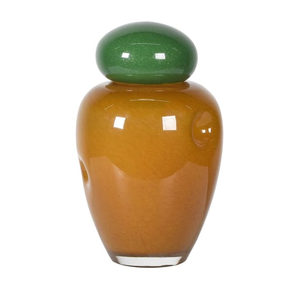 Green Mustard Glass Jar