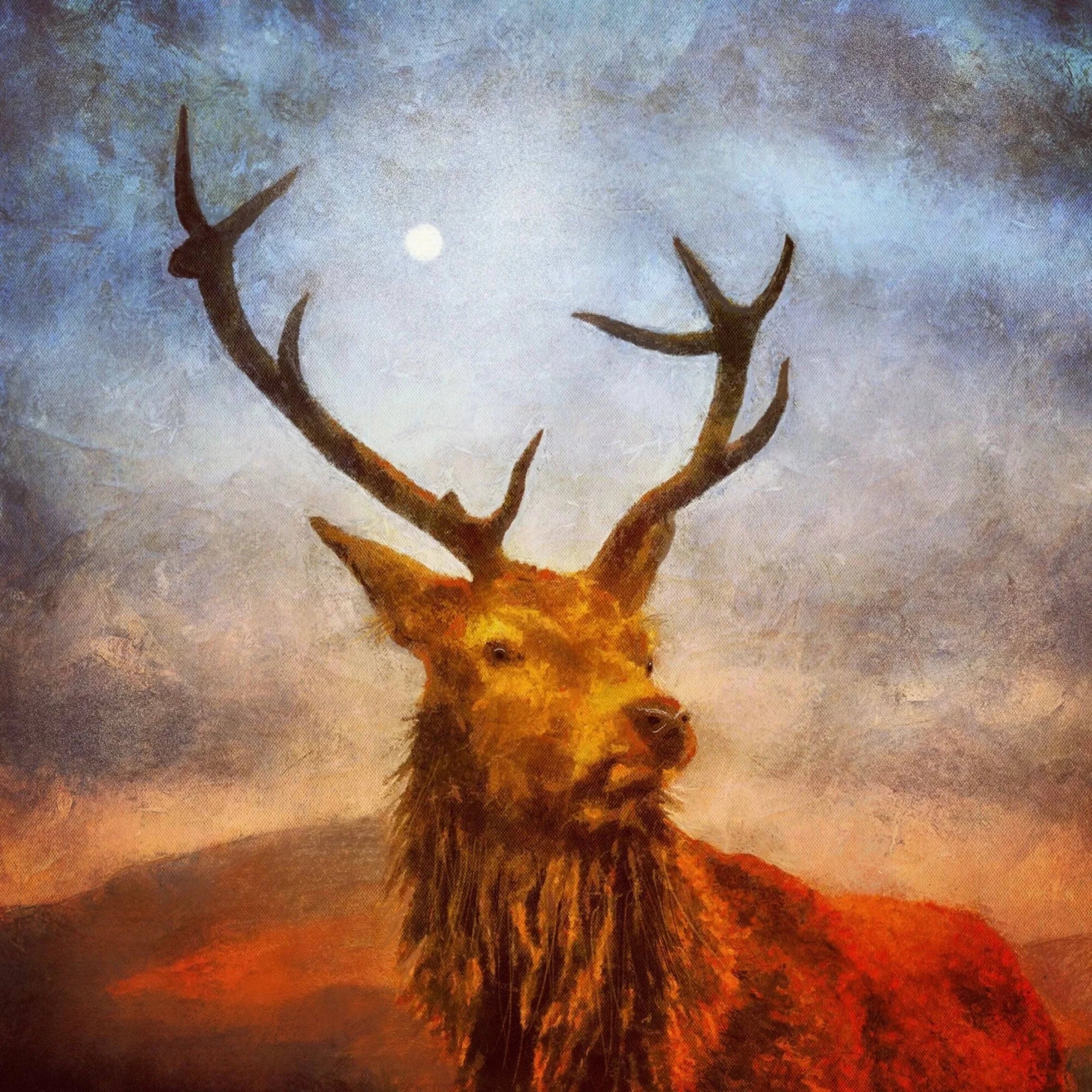 A Moonlit Stag | Statement Interior Wall Art from Scotland - All Prints