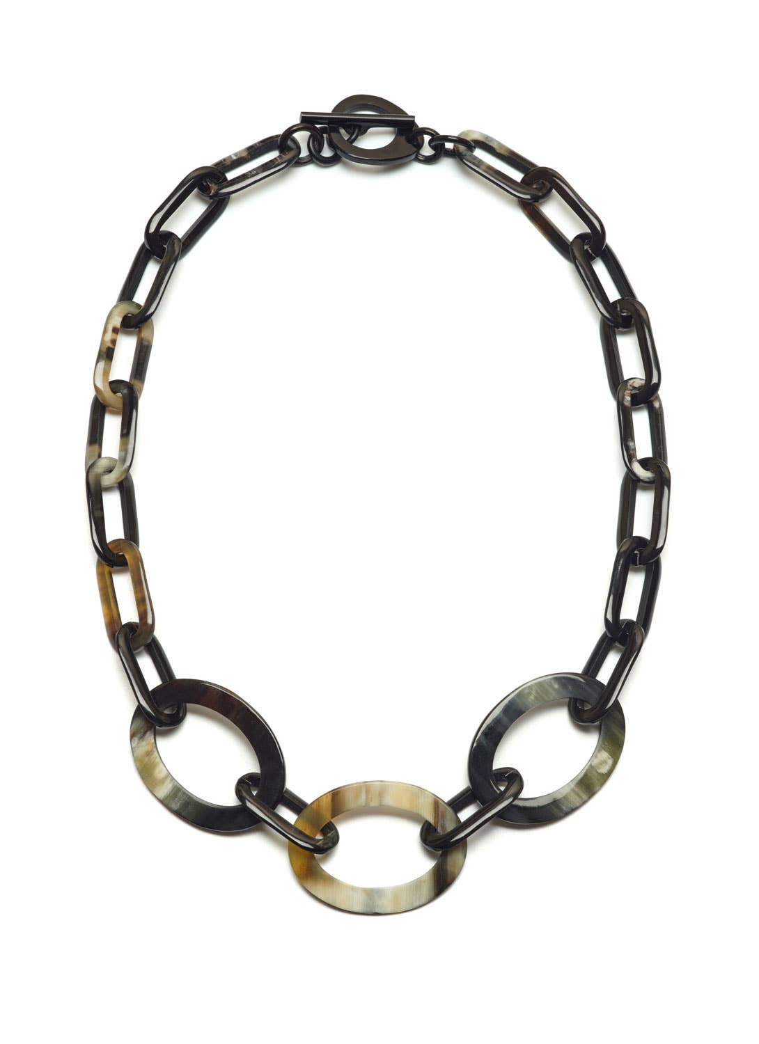 Black natural mid length horn link necklace | The Nancy Smillie Shop - Art, Jewellery & Designer Gifts Glasgow Scotland