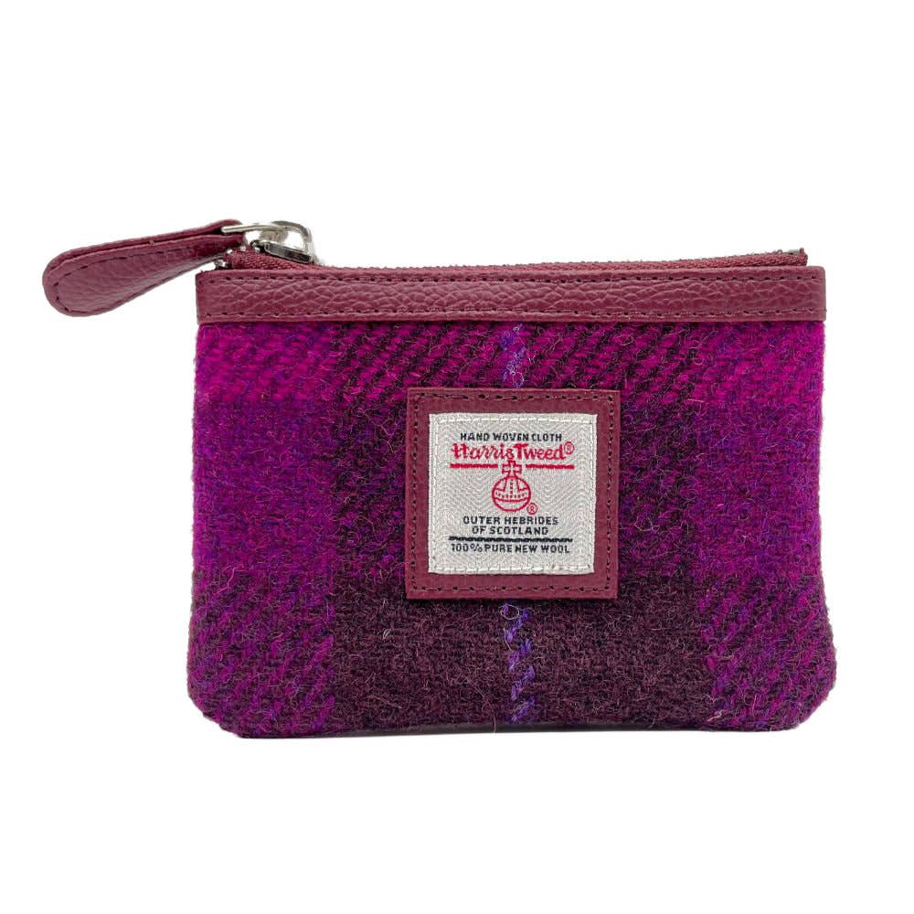 Harris Tweed Coin Purse Purple Check