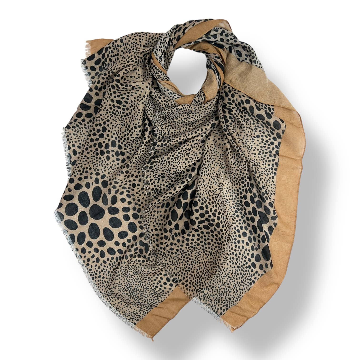 Leopard dots print scarf : Black