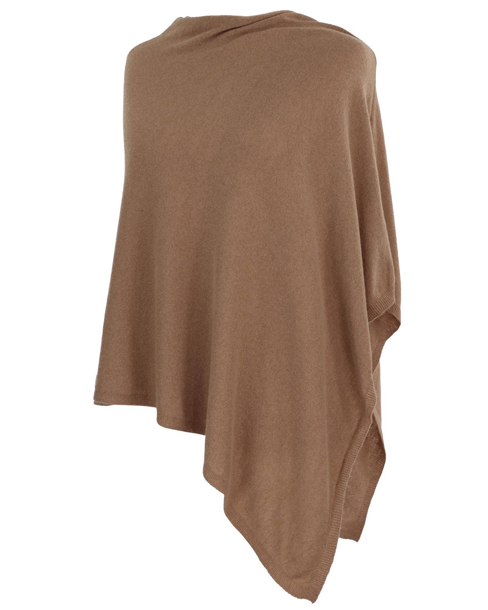 Classic Cashmere Blend Poncho: Silver