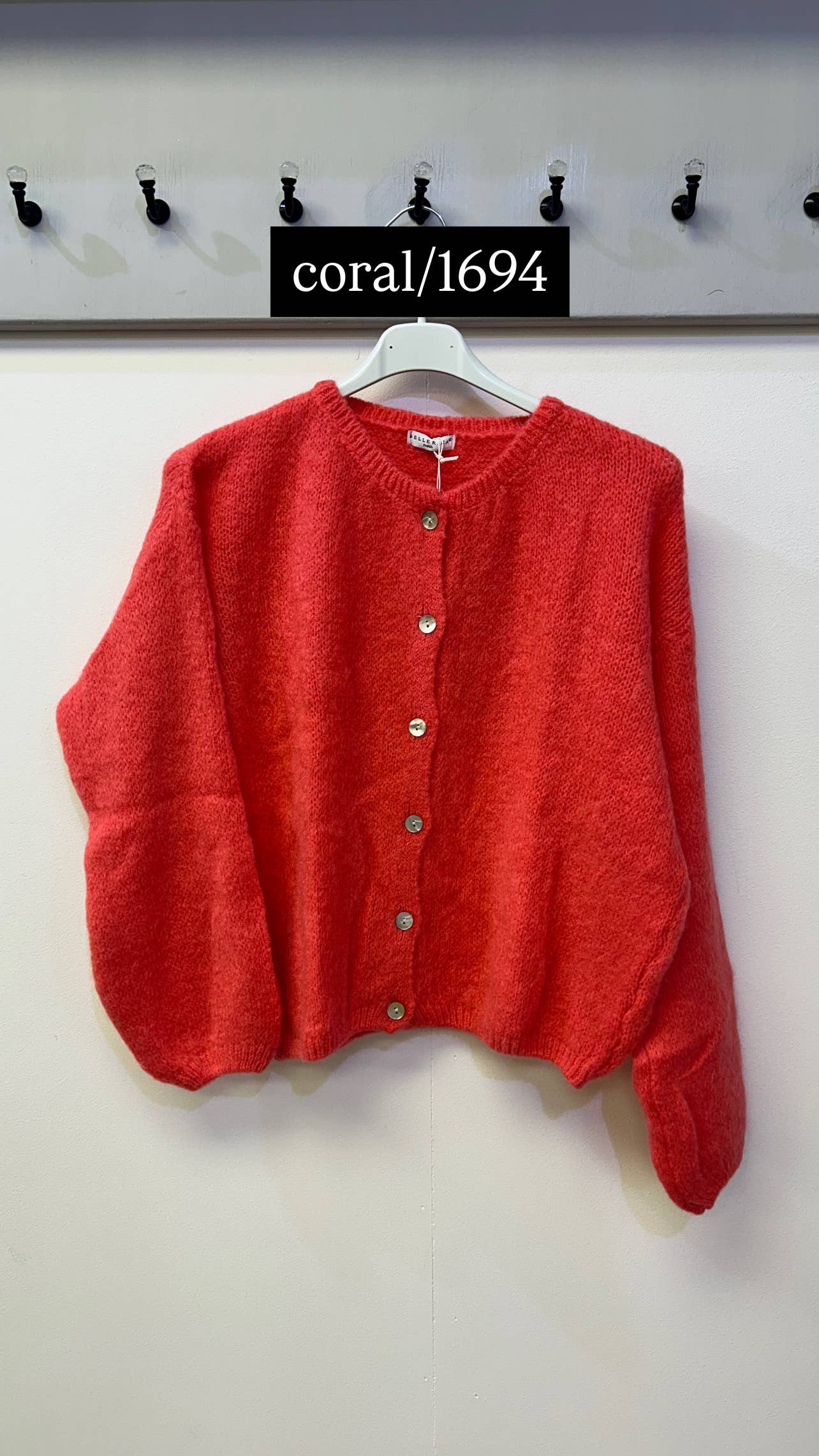 Button Through Mohair Cardigan: Navy / One Size: UK8 - UK14/16