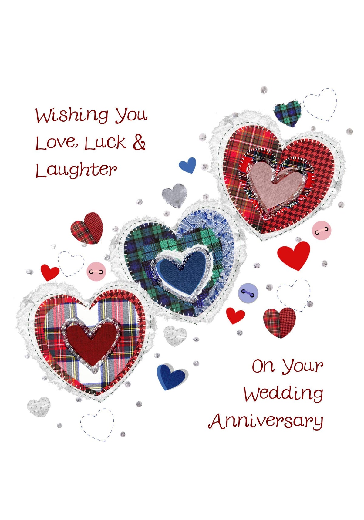 Love, Luck & Laughter Wedding Anniversary Card: Dad, Father, Father-in-law / For Him