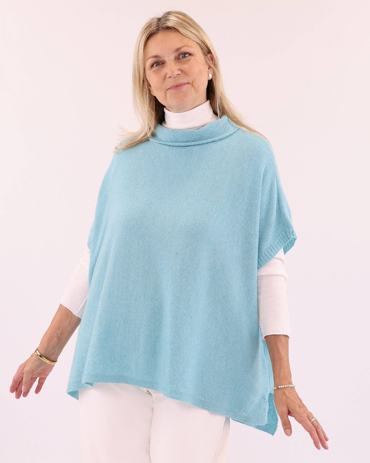 Classic Cashmere Blend Tunic: Peacock