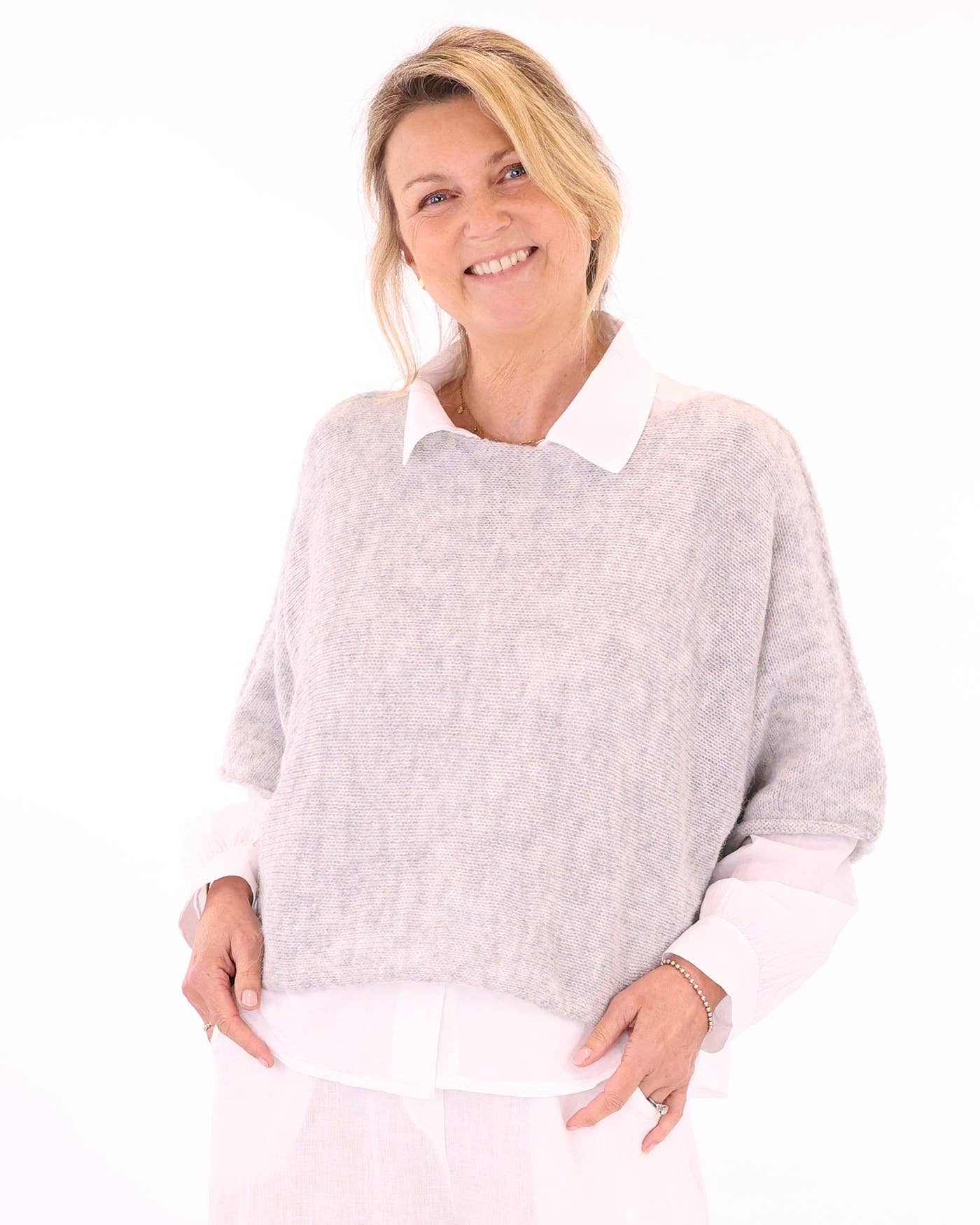 Alpaca Blend Short Tunic Top: Forest