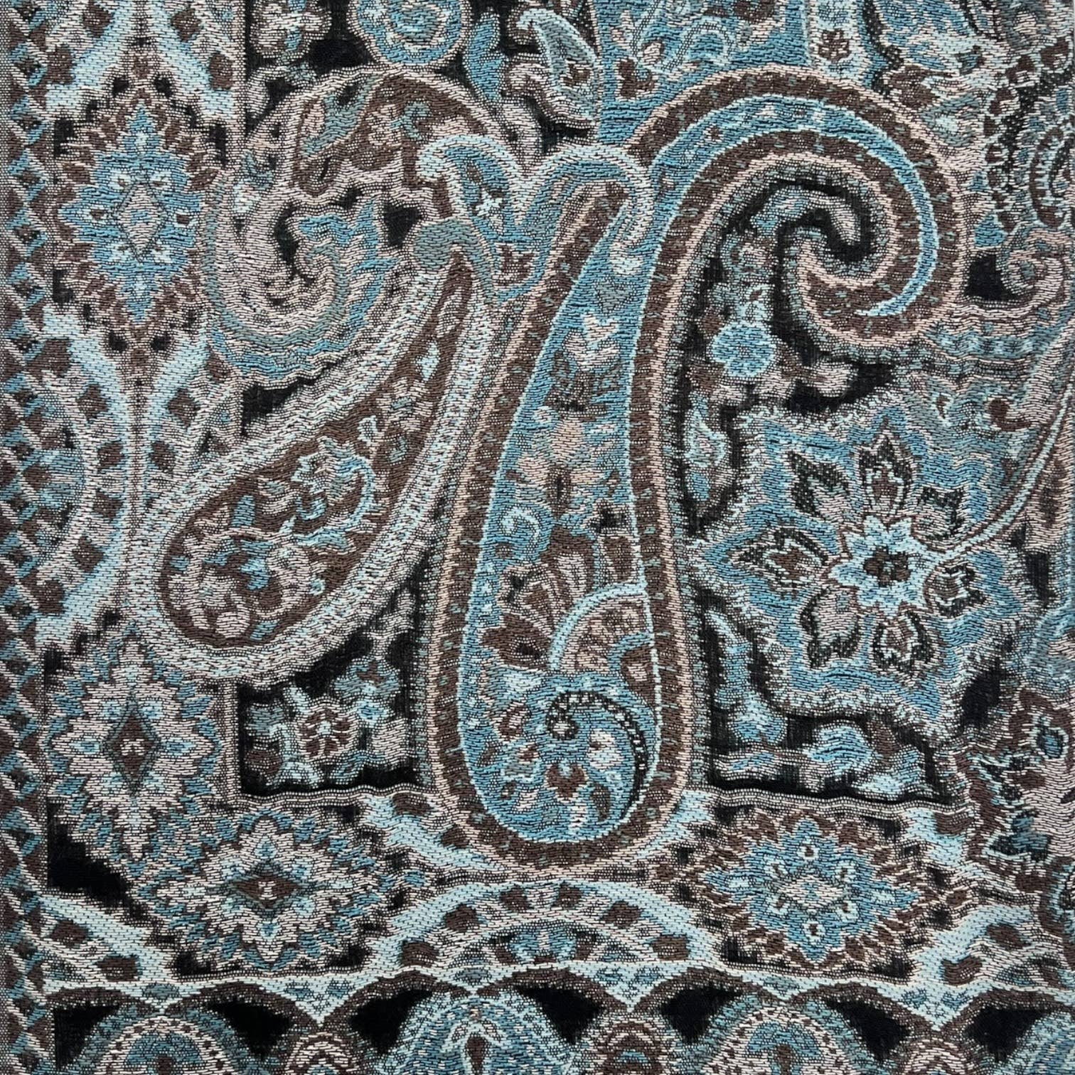 Premium pashmina with paisley print: Black Multi | The Nancy Smillie Shop - Art, Jewellery & Designer Gifts Glasgow Scotland