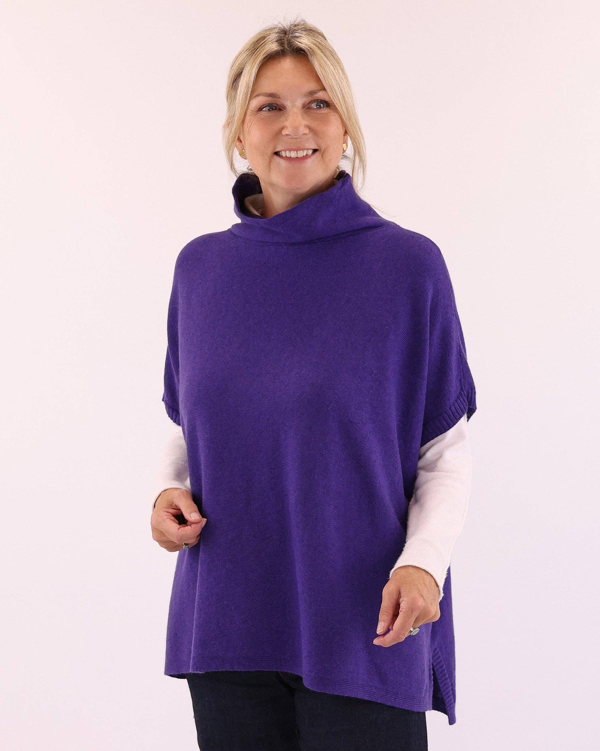 Classic Cashmere Blend Tunic: Peacock