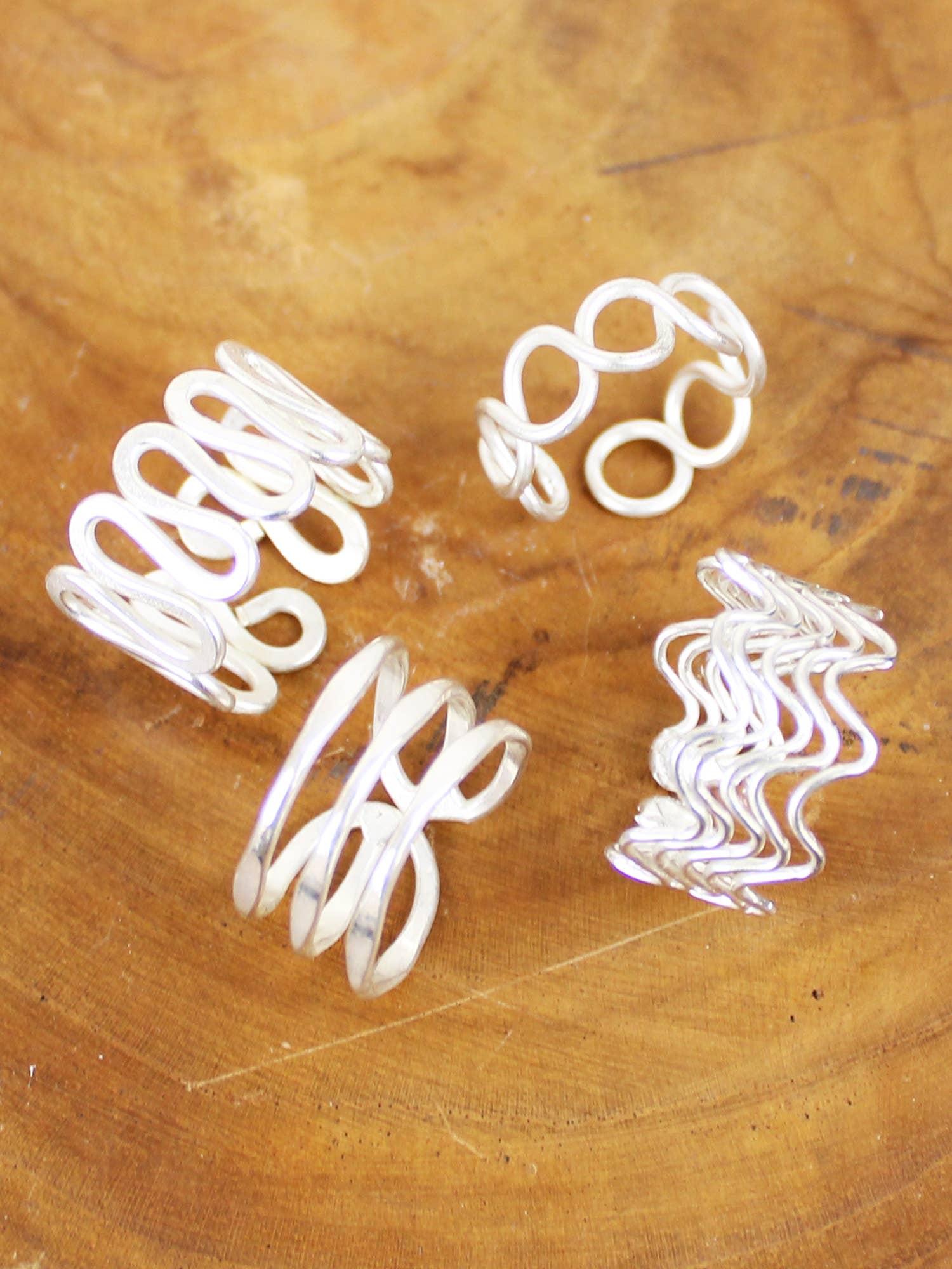 KH1514S ADJUSTABLE METAL RINGS - MIXED SET/4 - Gifts Under £20 - Scotland