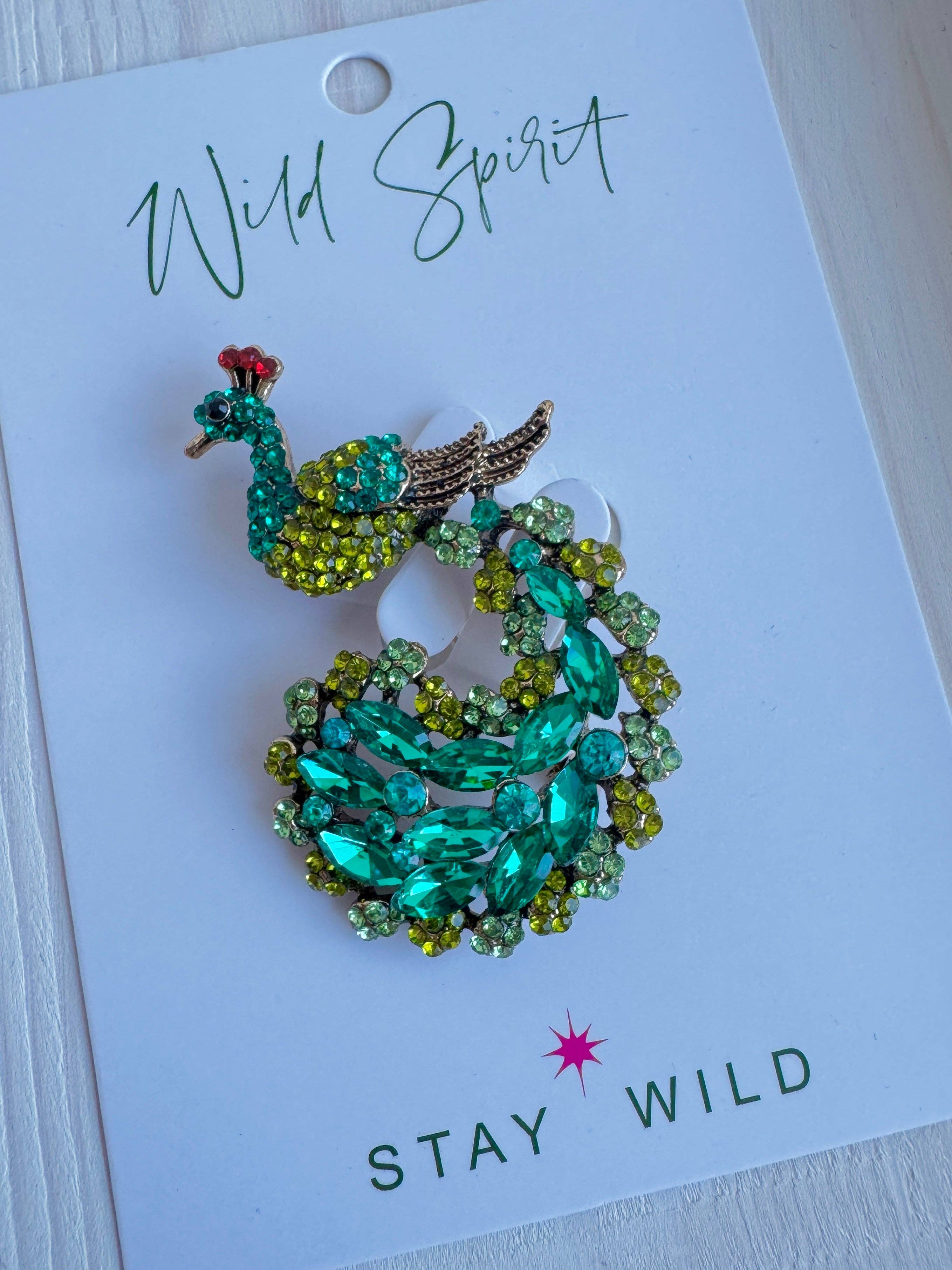 Posh Peacock Brooch