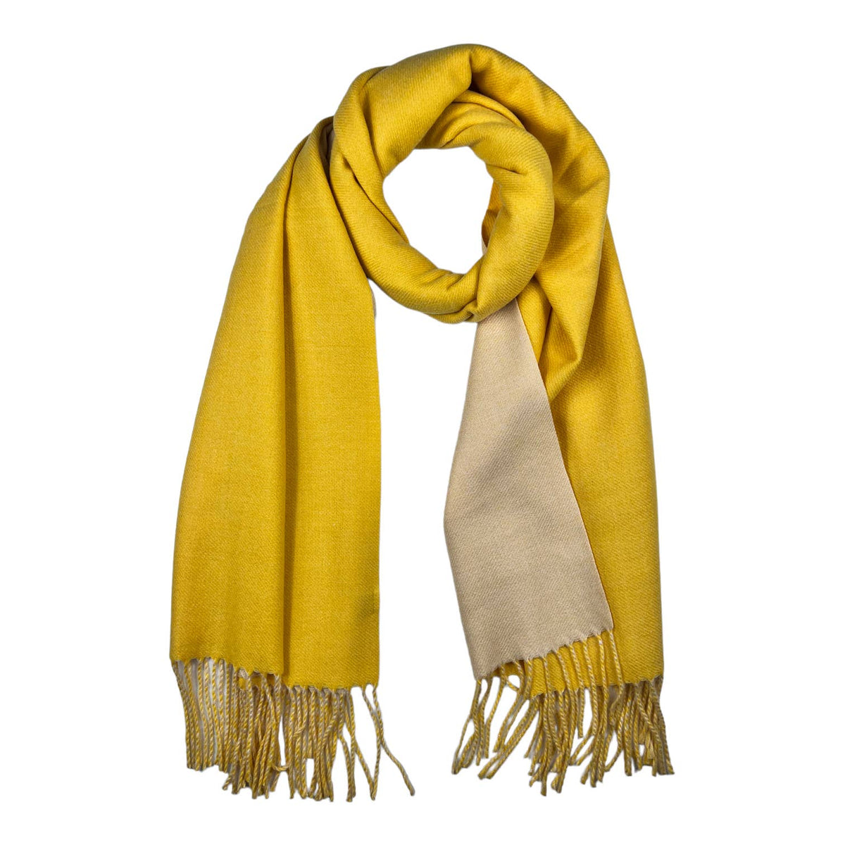 Reversible two tone coloured plain cashmere blend scarf: Sage