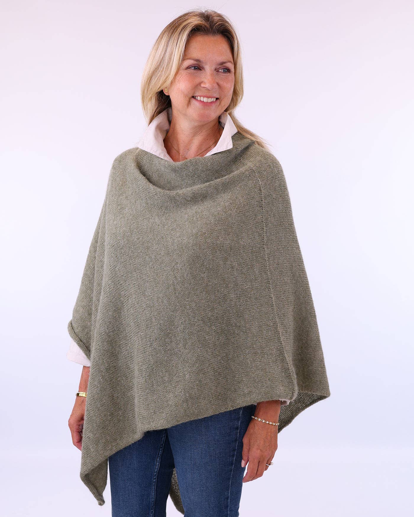 Alpaca Blend Poncho: Latte - Clothing - Scotland