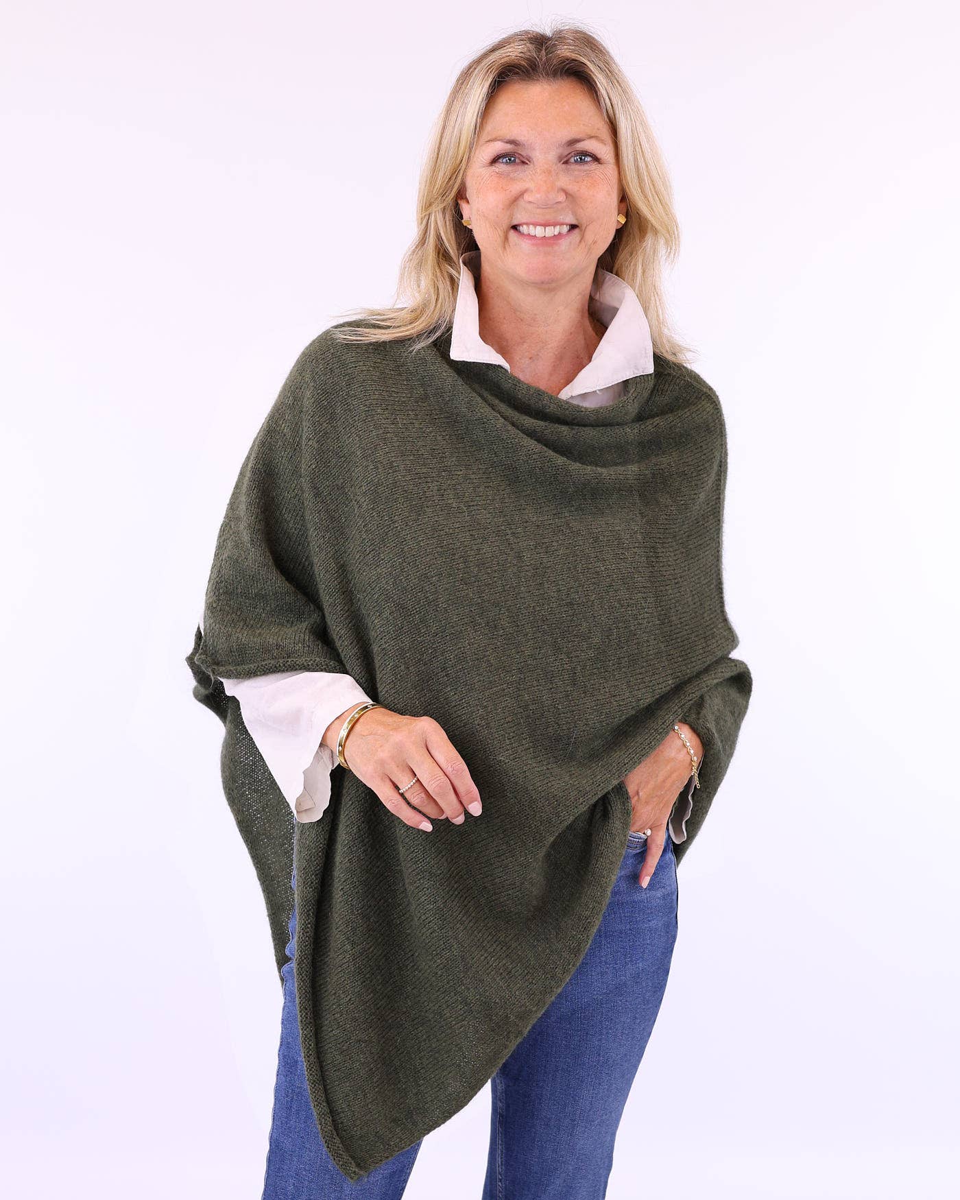 Alpaca Blend Poncho: Latte - Clothing - Scotland