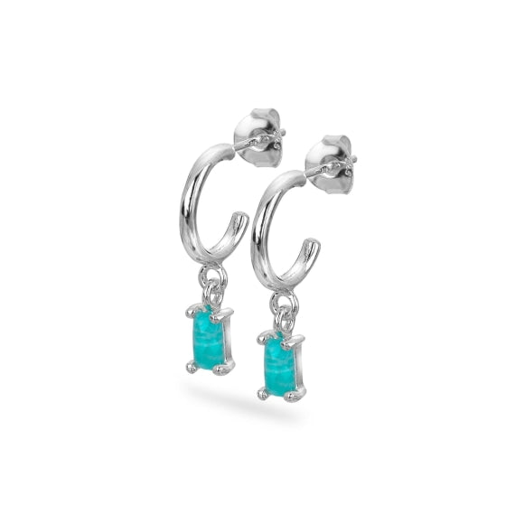 Amazonite Hoop Earrings - The Nancy Smillie Shop - Art, Jewellery & Designer Gifts Glasgow