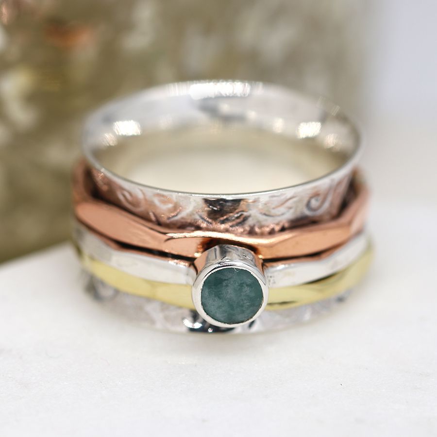 Amazonite Spinning Ring - The Nancy Smillie Shop - Art, Jewellery & Designer Gifts Glasgow
