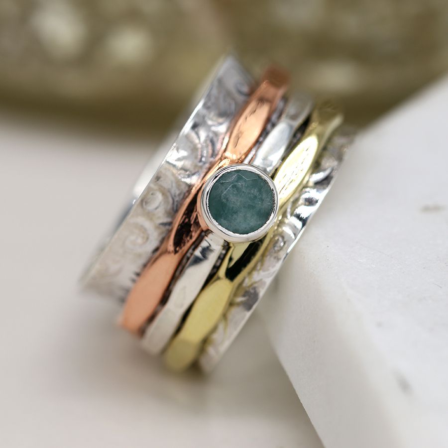 Amazonite Spinning Ring - The Nancy Smillie Shop - Art, Jewellery & Designer Gifts Glasgow