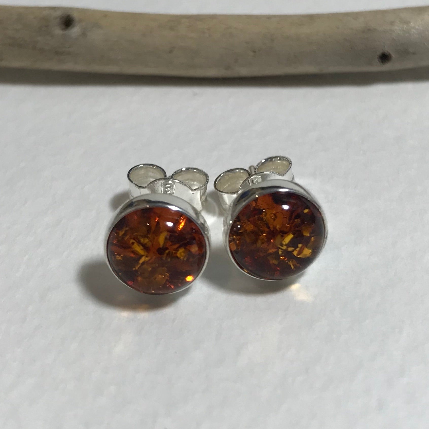 Amber Small Round Stud Earrings - The Nancy Smillie Shop - Art, Jewellery & Designer Gifts Glasgow