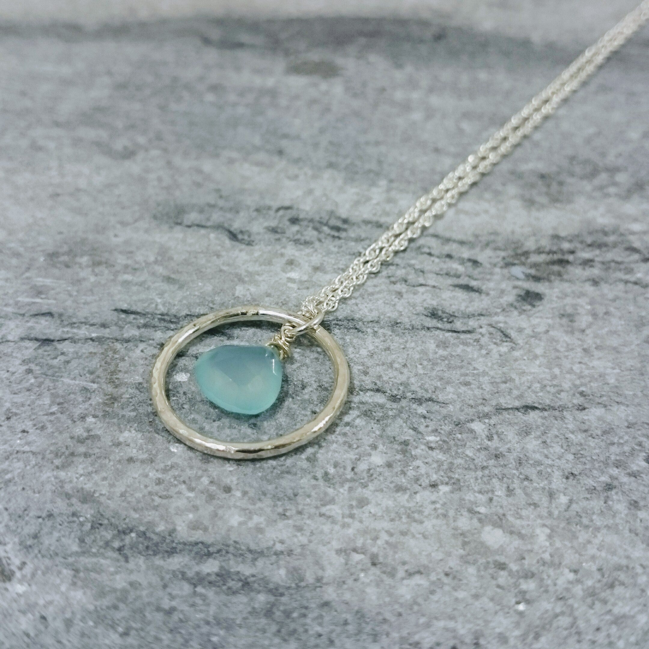 Aqua Stone Hoop Necklace - The Nancy Smillie Shop - Art, Jewellery & Designer Gifts Glasgow