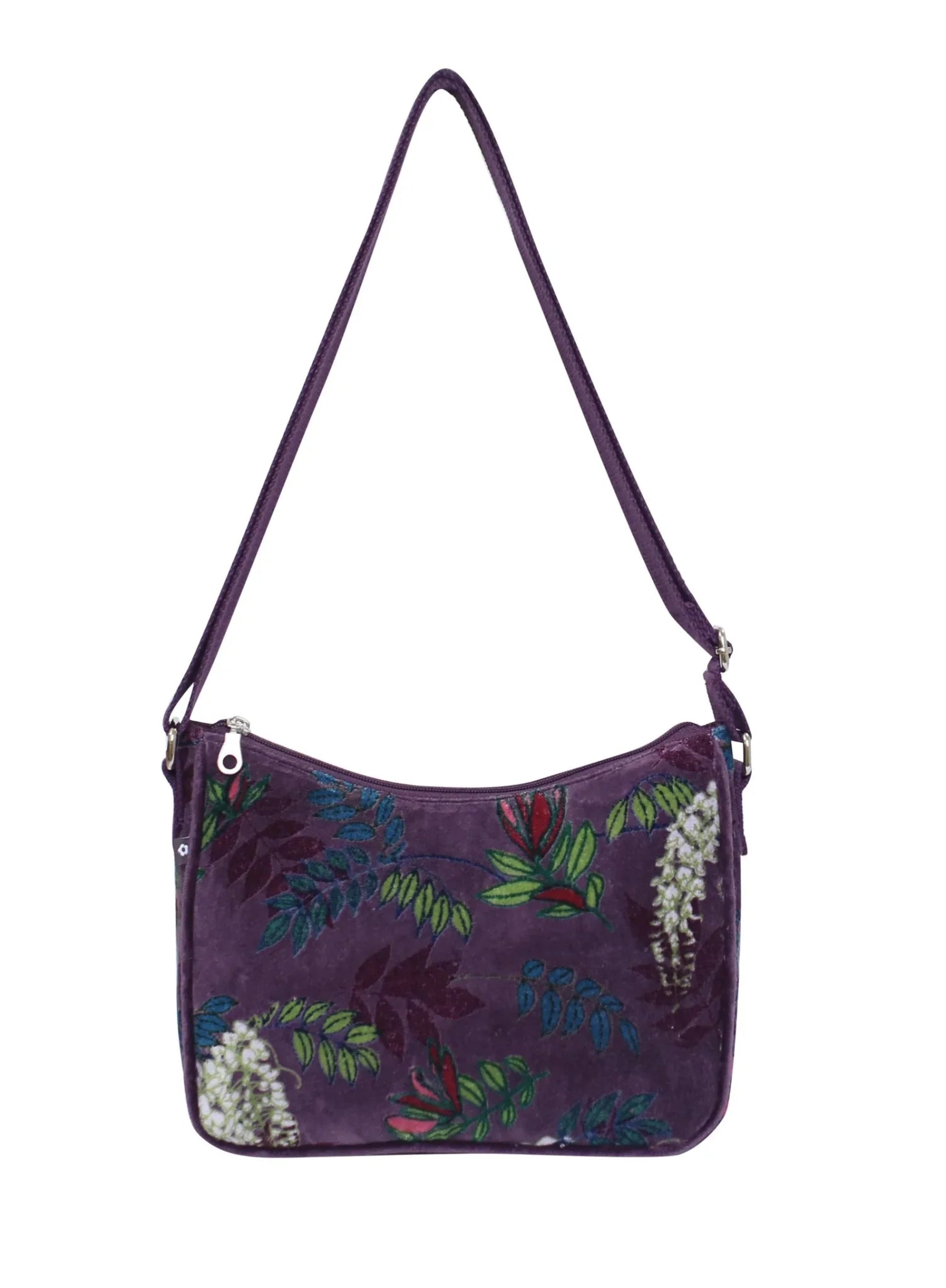 Aubergine Printed Velvet Emily Bag - The Nancy Smillie Shop - Art, Jewellery & Designer Gifts Glasgow