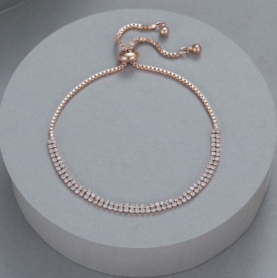 Rose Gold Diamond Square Bracelet