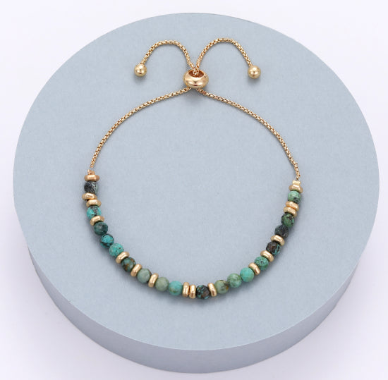 Green and Gold bead Bracelet
