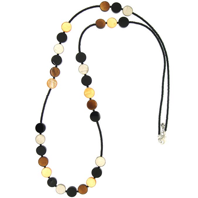 Necklace in shell in resin: Beige
