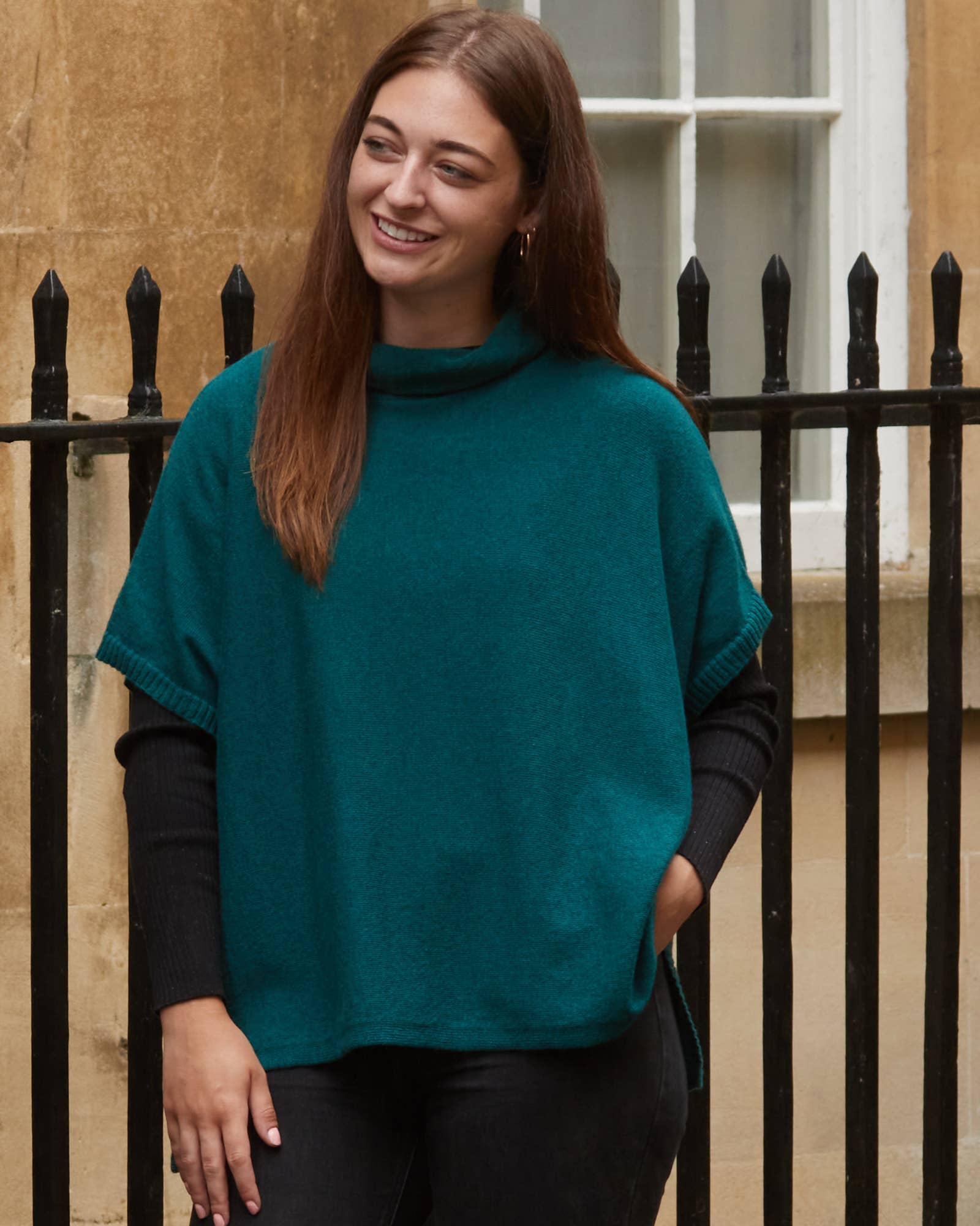 Classic Cashmere Blend Tunic: Denim Blue