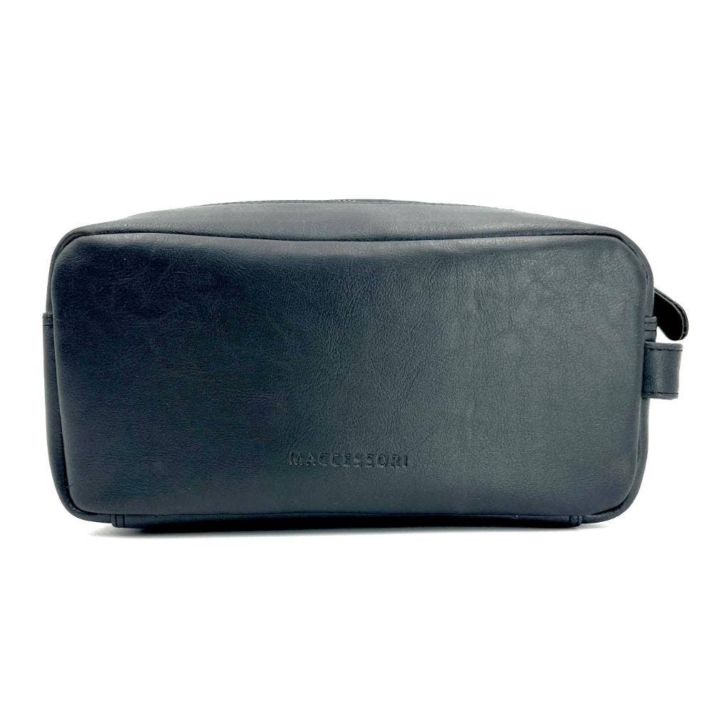 Harris Tweed Toiletry Bag Blue Herrinbone