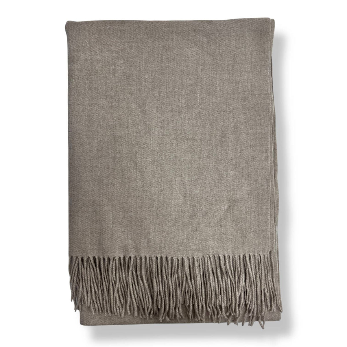 Classic Plain wool Blend with Tassels  300 gr + : Khaki