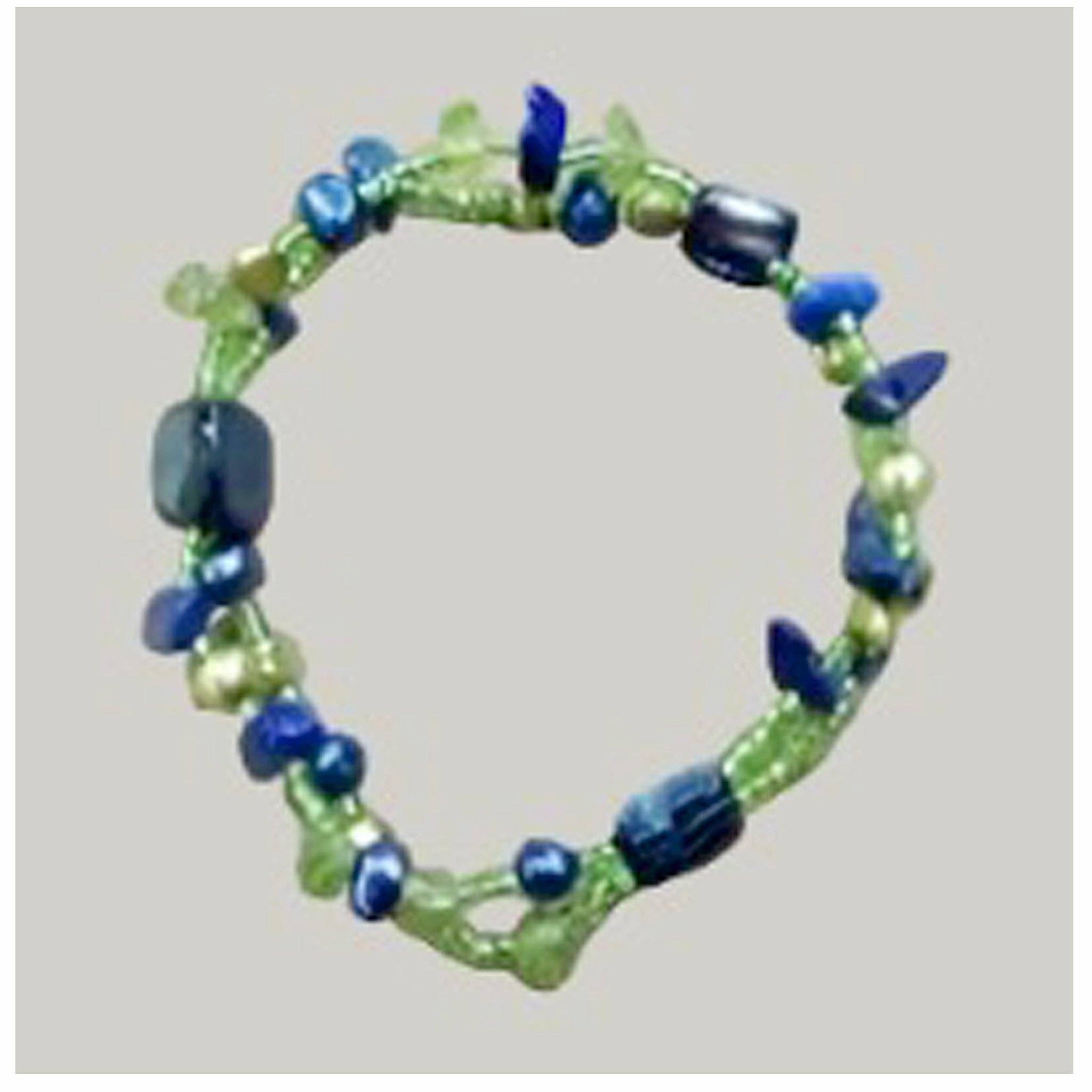 Green Blue Bead Bracelet
