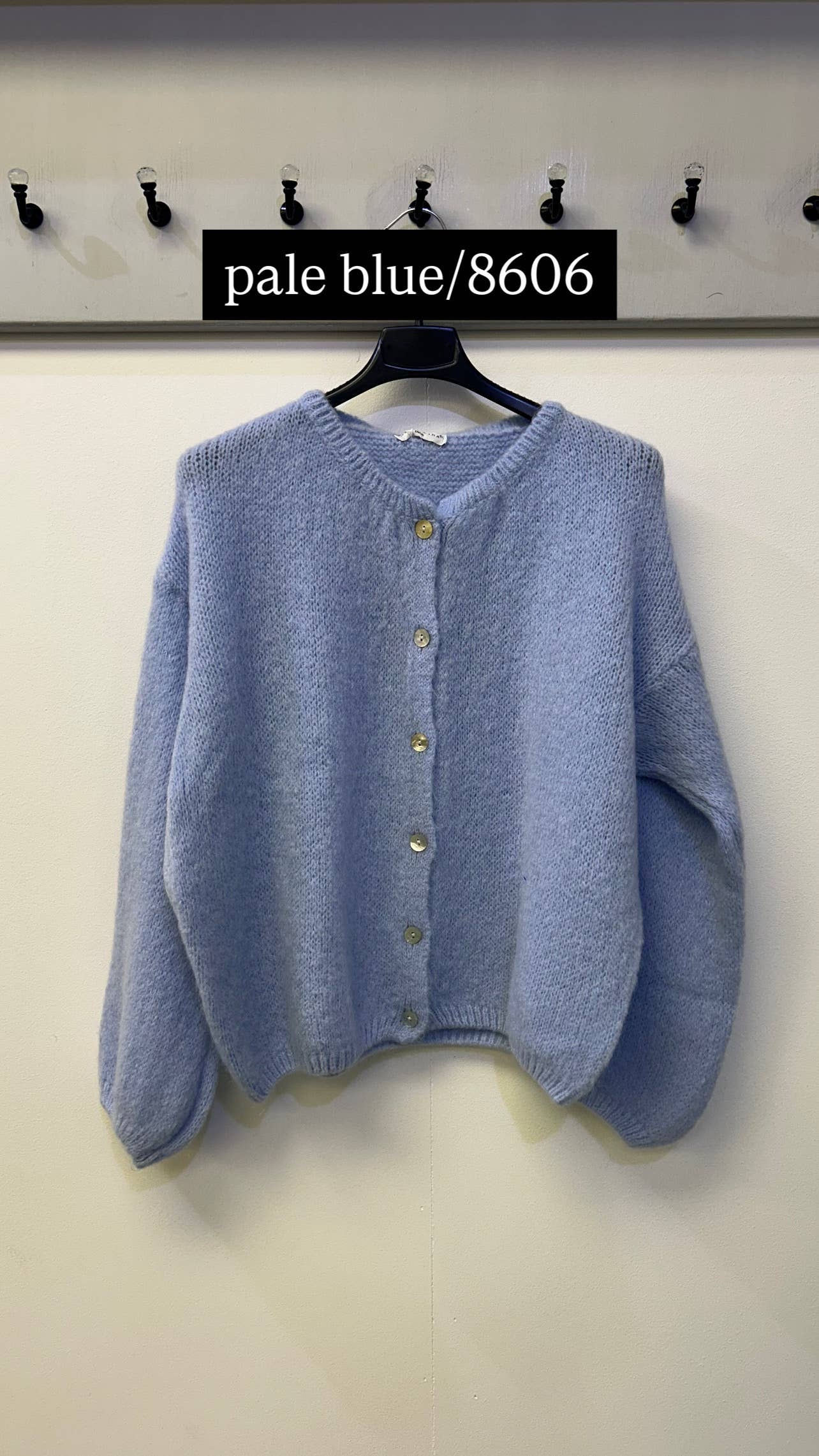 Button Through Mohair Cardigan: Navy / One Size: UK8 - UK14/16