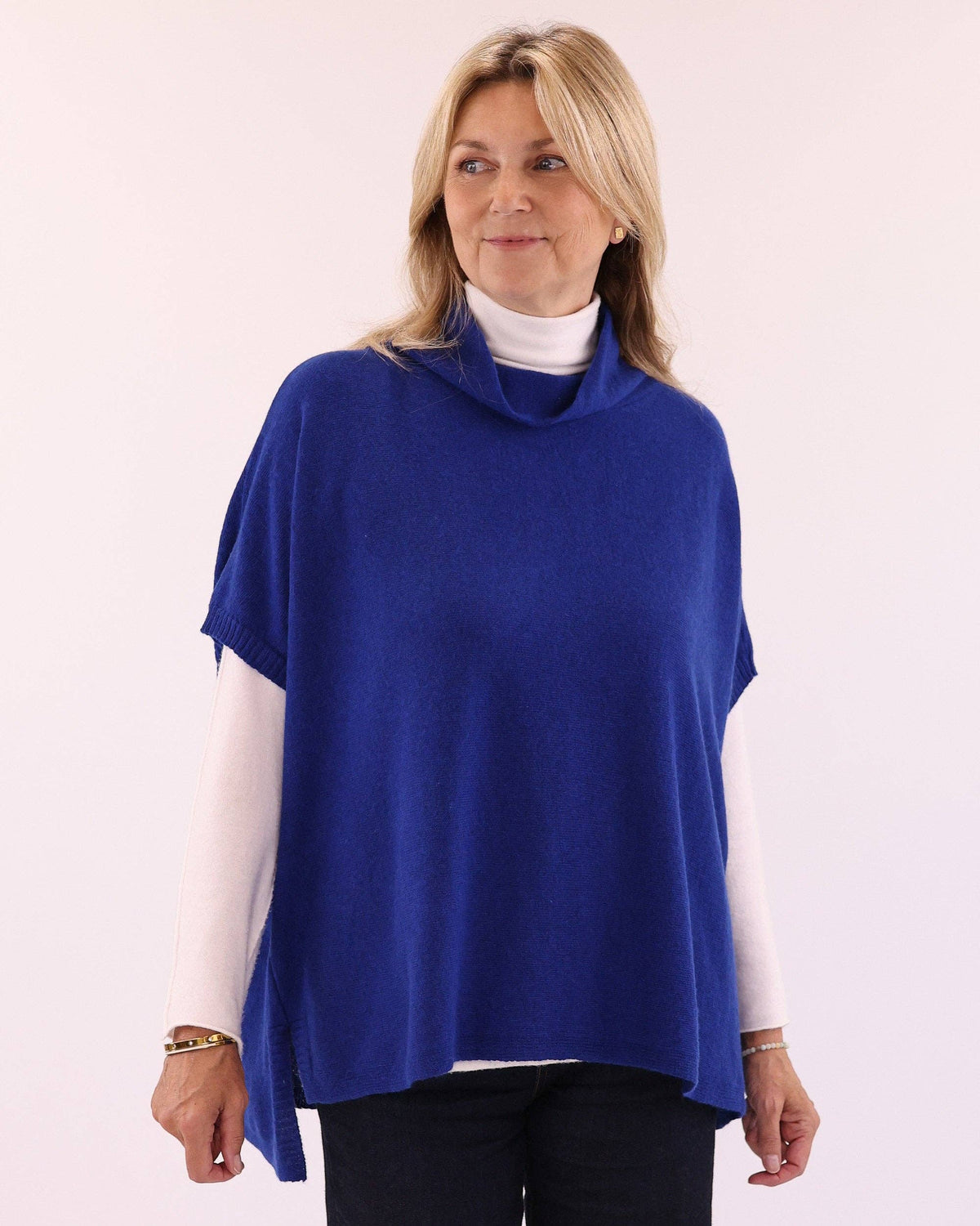 Classic Cashmere Blend Tunic: Peacock