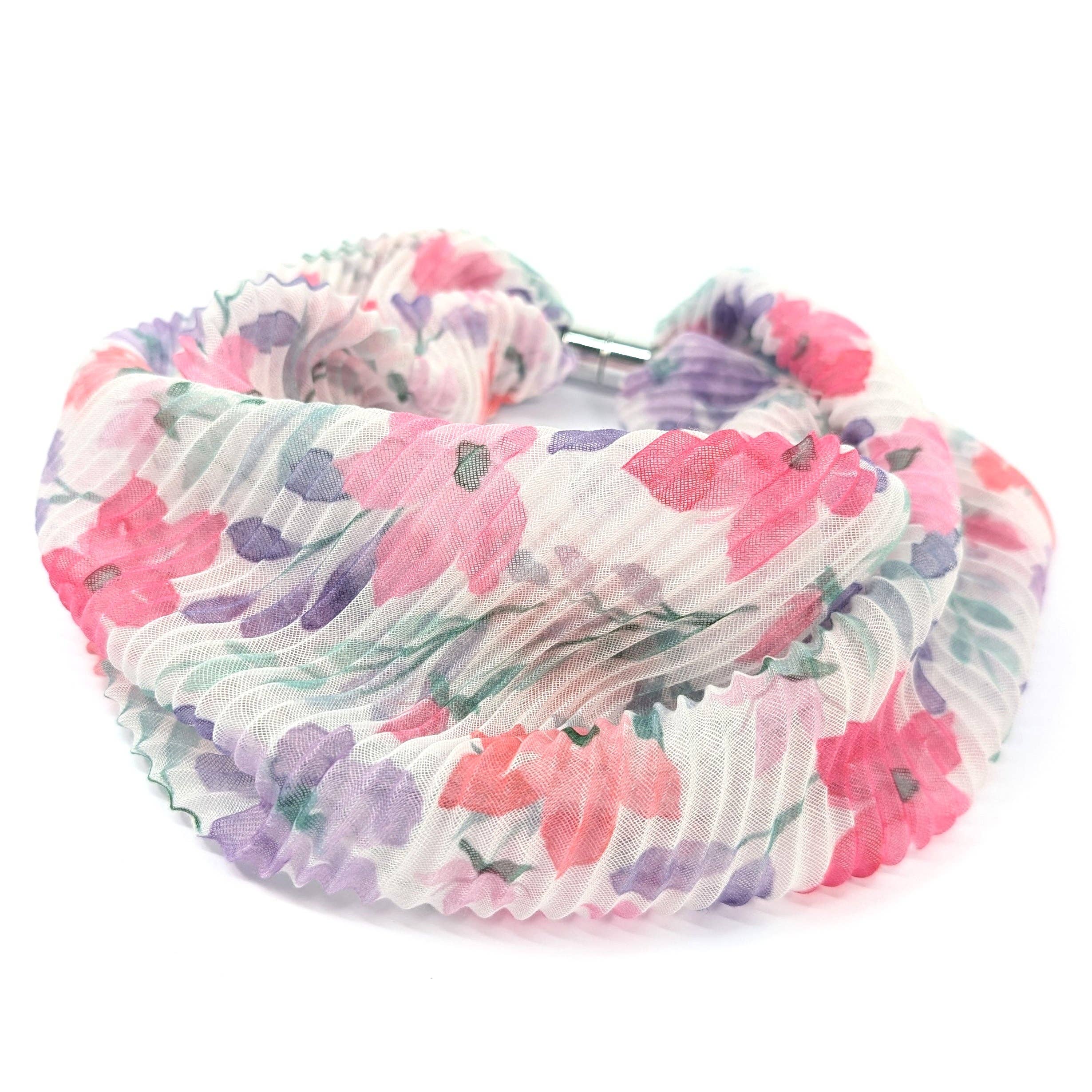Pastel Flowers Magnetic Neck Scarf - Exclusive Design