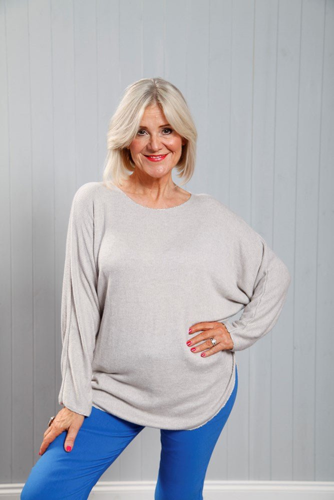 Beige Batwing Top - The Nancy Smillie Shop - Art, Jewellery & Designer Gifts Glasgow