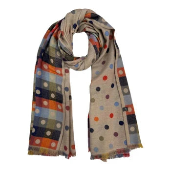 Beige Dot Scarf - The Nancy Smillie Shop - Art, Jewellery & Designer Gifts Glasgow