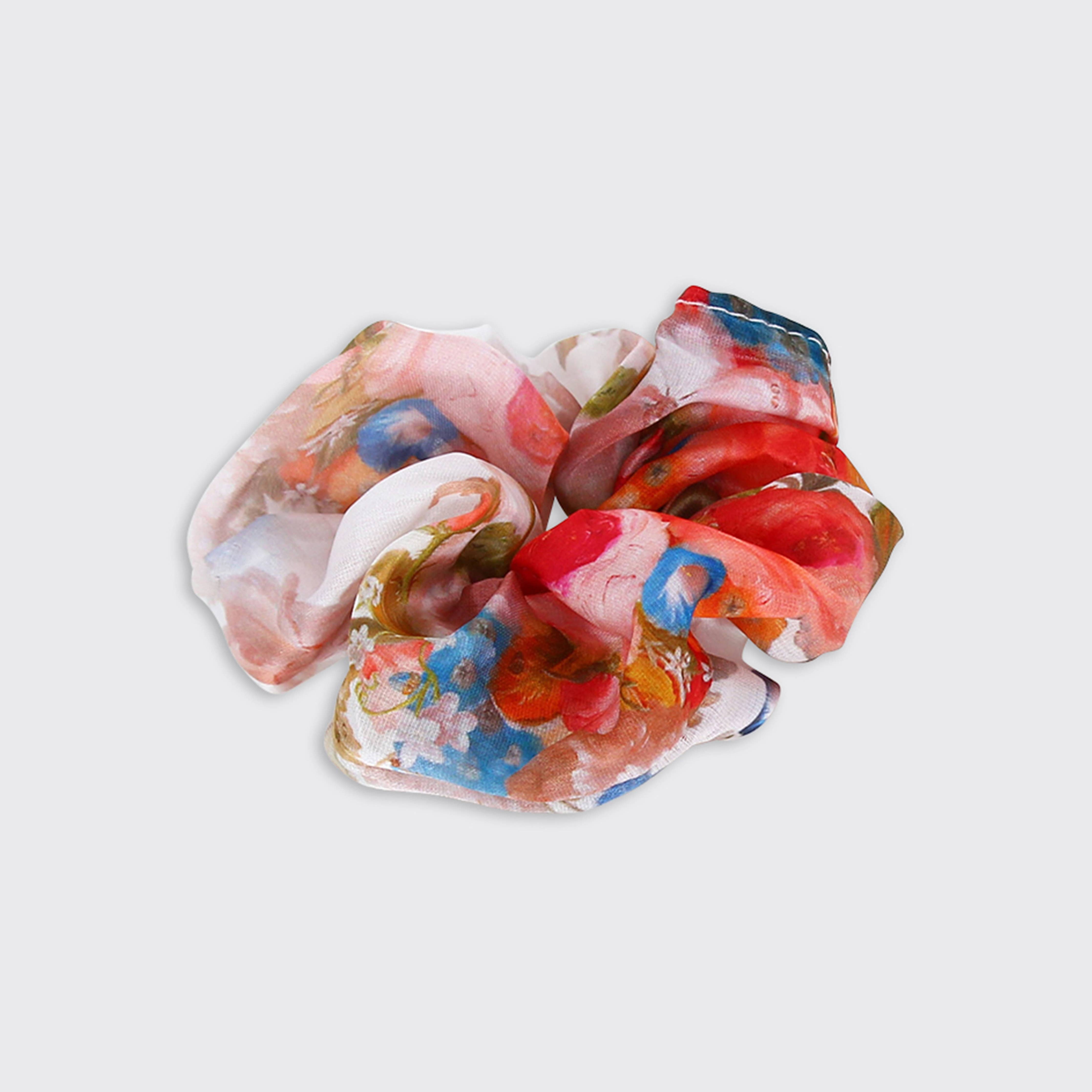 Beth Floral Scrunchie: Blue - Gifts Under £10 - Scotland